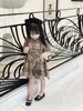 幼児の女の子のドレス格子縞のデザイナーリトルガールズフラワーウェディングドレス夏の子供服90-160 cm