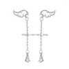 Dangle Kroonluchter Dangle Oorbellen Luxe Kwastje Lange Ketting Zirkoon Vleugelpiercings Drop Dames Meisjes Partij Sieraden Eh2060 Drop Deliver Dh2R3