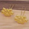 Hair Clips 10 Pieces/Lot 72mm Metal Flower Forks Hairpin Bride Headwear Diy Accessories For Women