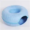 Kat Speelgoed Nest Donut Tunnel Bed Huisdieren Huis Natuurlijk Vilt Huisdier Grot Ronde Wol Voor Kleine Honden Interactief Spelen Toycat4976987 Drop Deliver Dhawm