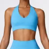 Bras feminino esportivo de roupas íntimas de alto apoio Impact Impact Ruched Fitness Gym pendurado no pescoço ioga top