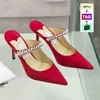 Designer Femmes Talons Hauts Chaussures Bing Femmes Robe Chaussures Londres Slingback Talon Cristal Strap Pompes Lady Sandales Avec Boîte De Luxe Classique Fête Chaussure De Mariage Sandale