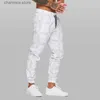 Pantalons pour hommes 2022 nouveau survêtement hommes pantalons décontractés pantalons à carreaux mode Streetwear hommes Cargo pantalon Fitness gymnases pantalons de survêtement hommes vêtements T240227