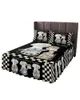Bed Skirt Chef Gnome Plaid Cake Dessert Cooking Elastic Fitted Bedspread With Pillowcases Mattress Cover Bedding Set Sheet