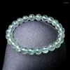 Link pulseiras natural uva pedra grânulos pulseira na mão para mulheres aquamarine redondo cristal quartzs reiki energia pulseira presente pulsera