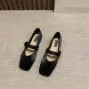 Vrouwen Flats Schoenen 2024 Lente Nieuwe Modieuze Vierkante Neus Vrouwen Ballet Flats Schoenen Effen Eenvoudige Ondiepe Dames Enkele Schoenen