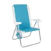 Camp Furniture Lot de 2 chaises de plage inclinables à élastiques Bleu sarcelle pour l'extérieur