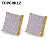 TOPGRILLZ HIP HOP MĘŻCZYZN BLING JEED KODEK ZŁOTA Kolor Złote Kolor Mrożony Mikro Pave Cubic Cydron Lab D Colding z śrubą Back186f