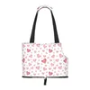 Sacos de compras Rose Love Heart Dog Bolsa Transportadora com Bolso e Segurança Tether Soft-Sided Pequeno para Pet Outdoor Tote Bag