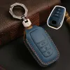 Echtes Leder Autoschlüsselhülle für Toyota Crown Highlander New Camry RAV4 Carola Leling Prado 2020 Schlüsselanhänger Shell Fob Case Halter