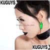 Pendant Necklaces Halloween Horror Jewelry Set Acrylic Neon Green Coffin Bone Drop Earrings Necklace Trendy Accessories8811035 Deliv Dhu5E