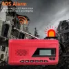 Радио аварийное радио с рукояткой, погодное радио, портативное ручное FM AM WB NOAA радио с рукояткой на солнечной батарее, 2000 мАч, радио, светодиодный фонарик