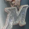 Bijoux Hip Hop 2021, nouveaux designs, deux tons, argent Sterling 925, entièrement glacé, Moissanite émeraude, pendentif lettre 3D personnalisé, 925