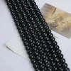 Pierres précieuses en vrac, brins de perles d'eau douce noires naturelles de forme ronde, vente en gros, pour bijoux à faire soi-même, 9-10mm