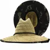 Hommes doublure noire travail manuel femmes sauveteur chapeau paille été plage chapeau de soleil en plein air été à large bord Panama paille fille chapeau d'été 240226