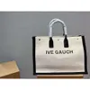 Tygväska Designer Rive Gauche Womens Bag Canvas Letter Shopping Bag Portable Beach Bag Yslers Fashion Tote Bag stor kapacitet Tygväska RE73