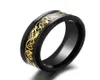 Tout nouveau noir 316L titane acier inoxydable bague de mariage bleu fibre de carbone des Nibelungen Dragon anneaux pour hommes rapide 6670577