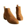 Botlar Kadınlar İçin Ayakkabı 2023 Sıcak Satış Yan Fermuar Kadınlar Botlar Kış Kısa Noktalı Ayak Parçası Katı Kısa Namlu Düşük Topuk Büyük Boy Chelsea Boots