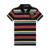 Summer Men Short Sleeve Cotton Stripe Fashion Leisure Polo Shirts Horse Graphic Golf Lapel Tops Tees Elegant Crown Designer Clothes 4U