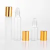 50pcs/lot 5ml 10ml Refillable Perfume Bottle Roll on Bottles for Essential Oils Vial Empty Perfume Sample Roller Bottle 240226