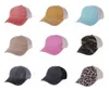 Chapeaux de queue de cheval Snapbacks 9 couleurs lavé maille dos léopard camouflage creux chignon en désordre casquette de baseball chapeau de camionneur CYZ31537920880