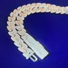 Dostosowywanie Unikalne 11/15 mm S Solid Gold BransleteRnecklace MOISSANITE Cuban Link Łańcuch z wolnym tyłem