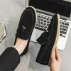 Luxury Designer Male Charm Suede Tassels Black Brown Slip On Shoes Men Formal Wedding Prom Dress Prom Loafers Homecoming