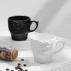 Tassen Kreative Lustige 3D Mund Matte Keramik Kaffeetasse Weiß Schwarz Porzellan Tasse Für Latte Tee Milch Küche Trinkgeschirr Nettes Paar Geschenk