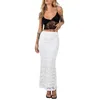 Skirts Women S Summer Long Sheer Skirt White Elastic Band Fitted Lace Floral Pencil