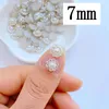 Decorative Figurines 100Pcs Cute Mini 7mm Shiny Diamond Beads Resin Figurine Crafts Flatback Ornament Jewelry Making Hairwear Accessories