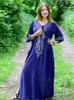 Basic Casual Dresses Indie Folk Embroidery Sexy V-Neck 2024 Spring Summer Beach Dress Tunic Women Beachwear kaftan Maxi Dresses Q775 T240227