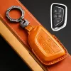 Bilnyckelskydd för Cadillac CT4 CT5 2020 2022 Läder Keyring Shell Case Fob Holder