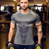 T-shirts hommes 2021 Nouveau grand type Hommes Compression T-shirt Hommes Sporting Skinny T-shirt Mâle Gymnases T-shirt Fitness Sports Hommes T-shirts T240227