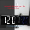 Wall Clocks Electronic Digital Clock Temperature And Humidity Display Night Mode Table Alarm For Home 12/24H LED