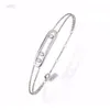 Jewlery Messikas Designer Braceter for Women Light Luxury Full Diamond Three Diamond Sliding Time Running Bracelet in Internet Small and Simple