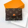 M41939 Rosalie Coin Purse Card Holder Luxurys Designer Wallet Mens Coin Pocket Women's Cardholder Louvis Brown Flower äkta läder Key Wallets Pink -knappare
