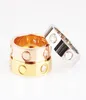 Titane acier inoxydable amour vis anneaux pour femmes hommes bijoux Couples cubique zircone anneaux de mariage Bague Femme 6mm4mm5263434