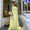 Narzissen Saudi -Arabien Elegante Meerjungfrau Prom Kleider Quadrat Nacken Langarmes Party Abend Kleid Dubai Ladies formelle OCN Frauen tragen