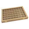 54 Mini Grids Clear Glass Lid Jewelry Tray Box Showcase Display Storage for Home Shop Counter Organizer Ring display box glasses M218t