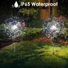 Lampadaires LED solaire alimenté feux d'artifice guirlande extérieure étanche ornements de noël fête de jardin décor de noël année
