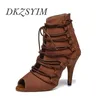 Sandals DKZSYIM Women Sexy Stilettos Women's Latin Dance Shoes Salsa Dancing Girls Ankle Boots Ballroom High Heels