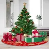 Noel Süslemeleri 35.4inch Noel Ağacı Alt Dekor Mat Kar Tanesi Deseni Tatil Partisi İçin Kırmızı Basılı Dekorasyon