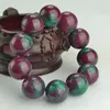 Bangle Natural Jade Jewelry Round Beads Natural Ruby emerald jade bracelet 240223