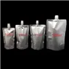 Vattenflaskor dopack 150 ml 250 ml 350 ml 500 ml aluminiumfolie Stand Up Spout Liquid Bag Pack Beverage Squeeze Drink Drop Delivery Home G DHW17