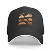 Casquettes de baseball Variété de pain 3D - Bretzel en tranches Croissant Cross Bun Raisin Roll Casquette de baseball Rugby Femme Homme