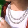 Collana Hip Hop Rapper con catena a maglie cubane in moissanite solido stile moda a fila singola da 6 mm 10 mm