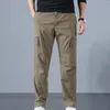 Pantalon pour hommes taille décontractée multi-poches couleur unie bavoir de rue Tech hommes extérieur étoile Stretch