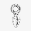 100% argento sterling 925 zia nipote cuore diviso ciondola i fascini adatti al braccialetto europeo originale con ciondoli moda donna gioielli Accesso269R