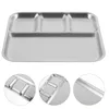 La vaisselle place les plaques de séparation de grille d'acier inoxydable de plateau en métal pour l'alimentation séparée d'adultes
