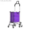 Caddies HOOKI Panier Officiel Accueil Shopping Chariot à Bagages Chariot de Remorque Portable Chariot Mobile Chariot Pliable Q240227